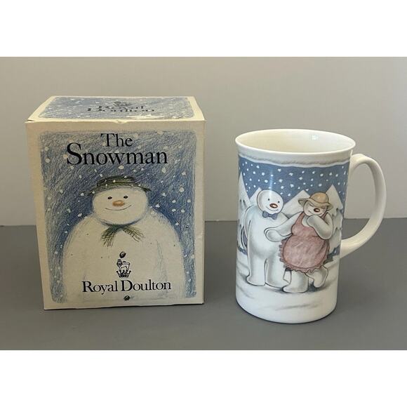 Royal Doulton Mug The Snowman Gift Collection The Party England 1985 w/Box - Picture 1 of 9
